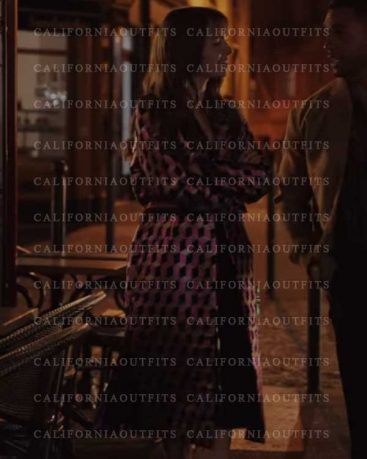 Emily In Paris S03 Lily Collins Printed Coat Damita Geometric Coat